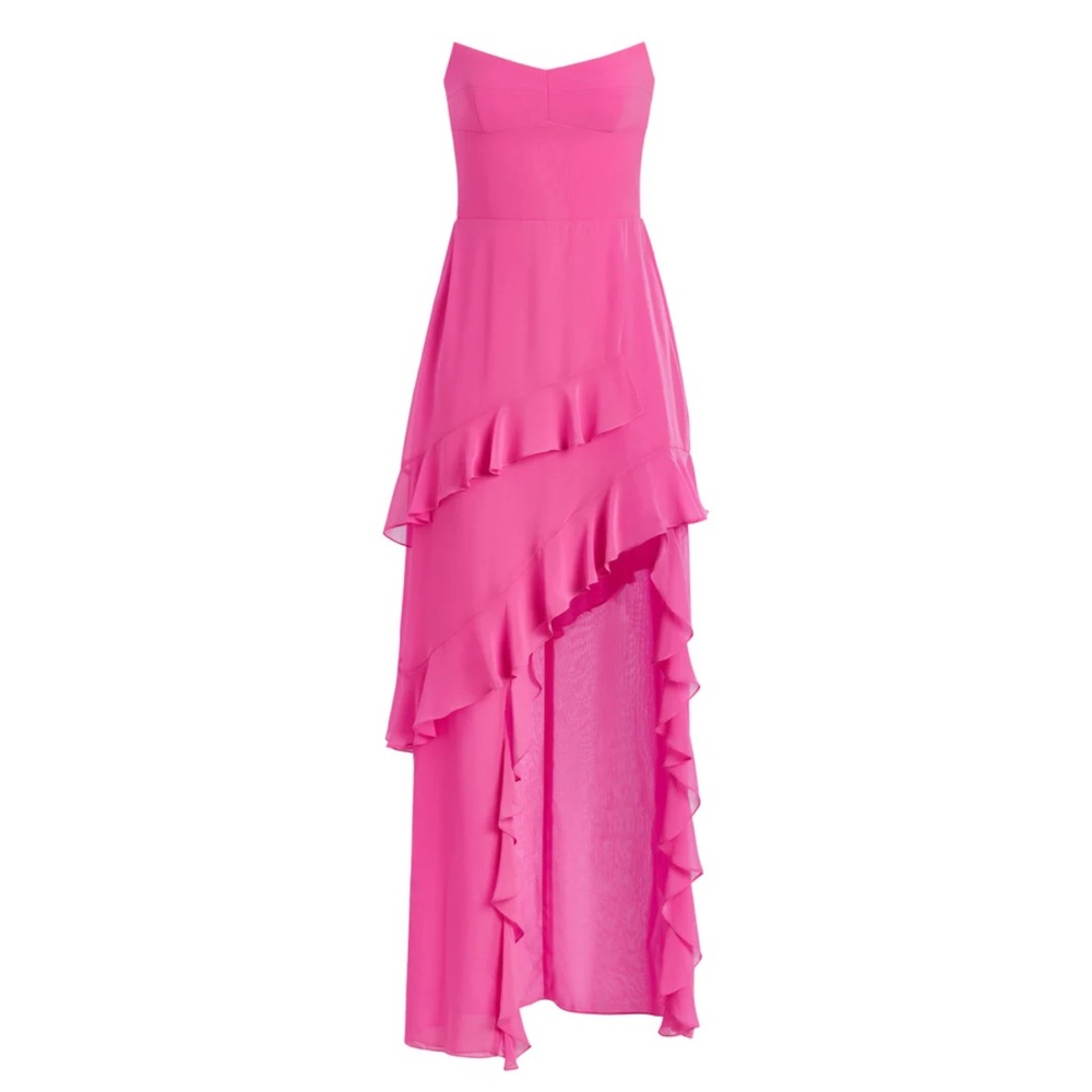 NWT Amanda Uprichard Magnolia Silk Maxi Dress in Aster Medium Revolve - Picture 14 of 14